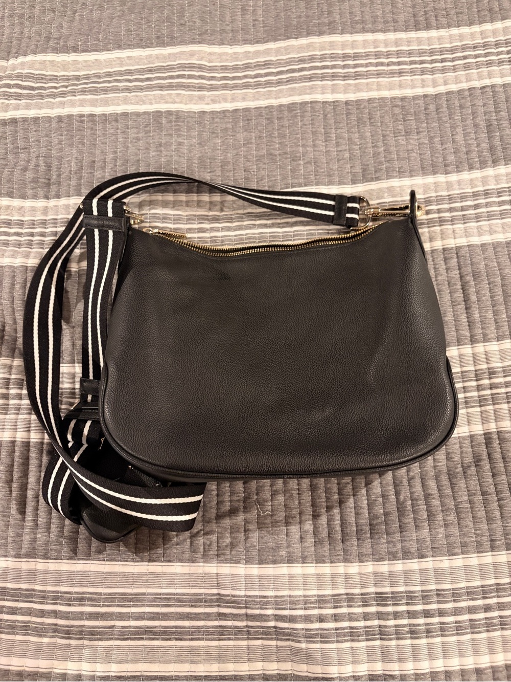 NWOT Kate Spade black leather tote with gold logo and card holder- never used - Picture 8 of 9